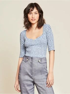 Veronica Beard Lipa Space Dye Ribbed Sweater